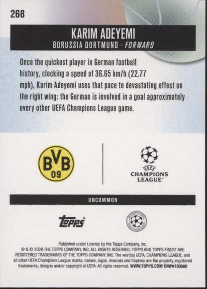 Karim Adeyemi 2026 Topps Finest UEFA Club Competitions Pearl Checkerboard 12/40