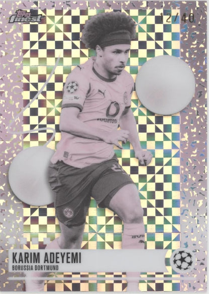Karim Adeyemi 2026 Topps Finest UEFA Club Competitions Pearl Checkerboard 12/40