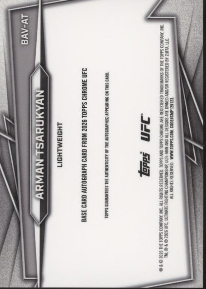 Arman Tsarukyan 2026 Topps Chrome Auto #BAV-AT