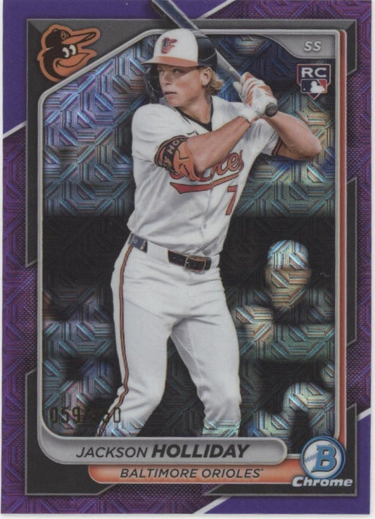 Jackson Holliday 2024 Bowman Chrome Purple Mojo Refractor RC 029/250 #26