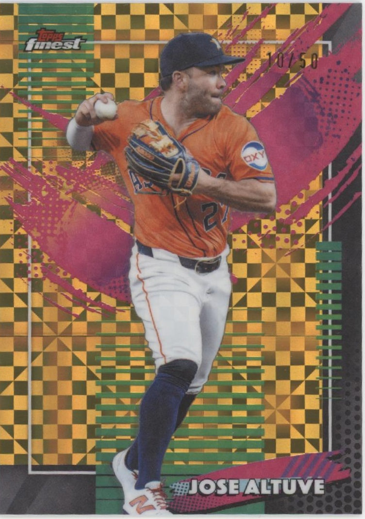 Jose Altuve 2026 Topps Finest Gold Checkerboard Refractor 10/50 #209