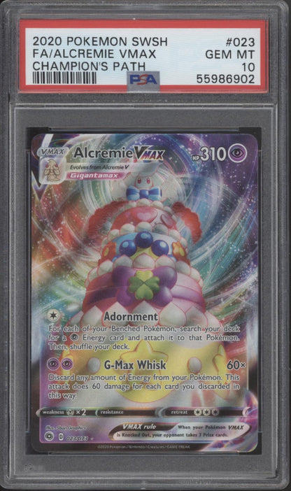 Alcremie VMAX Pokemon Champion's Path Full Art #023 PSA 10
