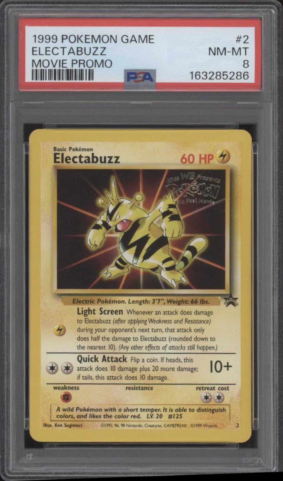 Electabuzz Pokemon Movie Promo #2 PSA 8