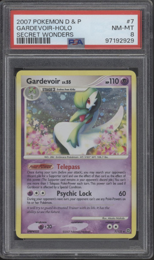 Gardevoir Pokemon Secret Wonders Holo #7 PSA 8