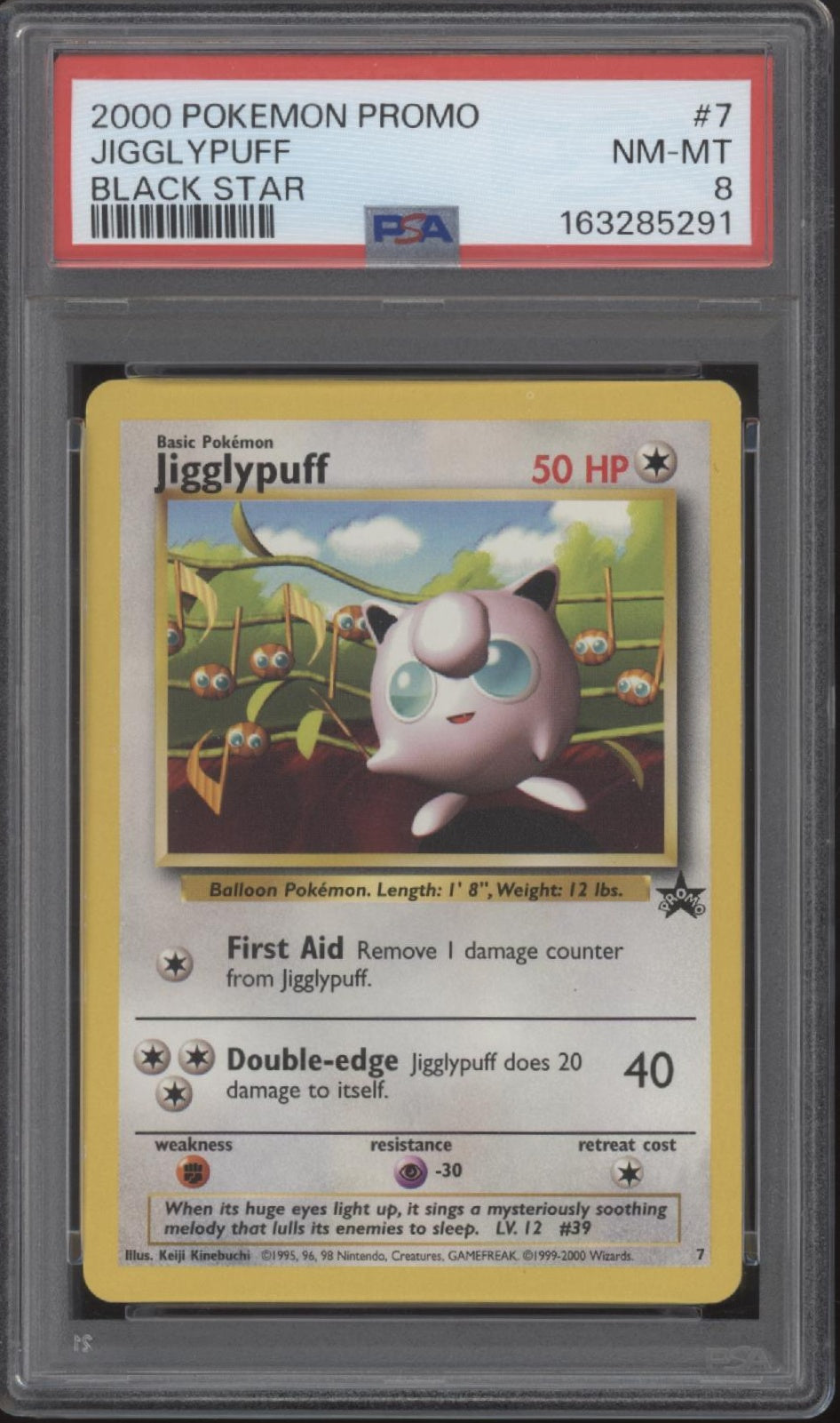 Jigglypuff Pokemon Black Star Promo #7 PSA 8