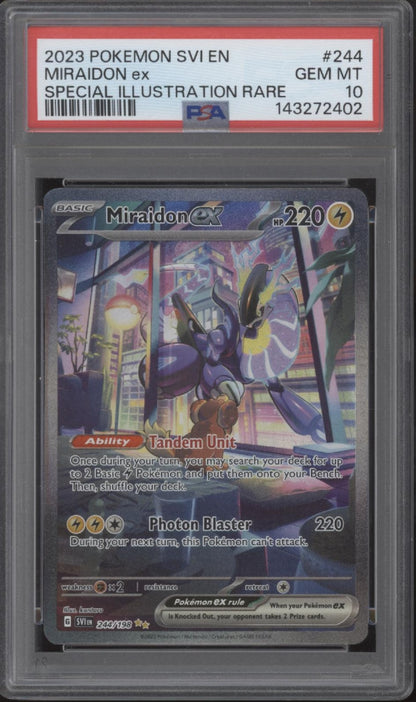Miraidon ex Pokemon Scarlet & Violet Special Illustration Rare #244 PSA 10