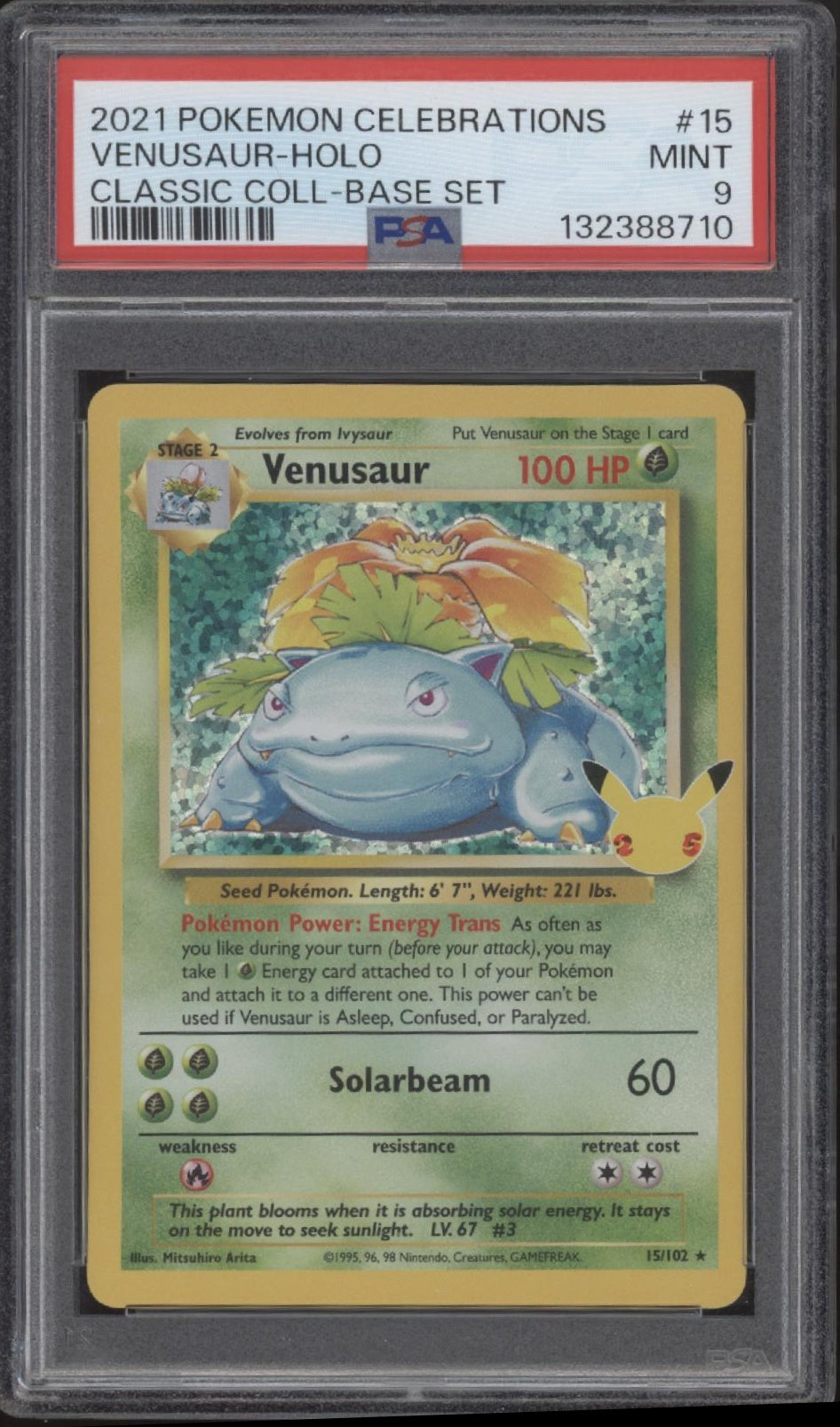 Venusaur Pokemon Celebrations Classic Collection Base Set Holo #15 PSA 9 #2
