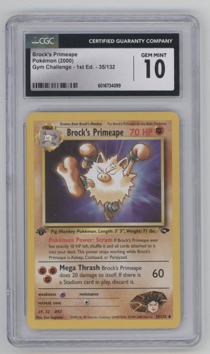 Brock's Primeape Pokemon Gym Challenge 1st Edition #35 CGC 10