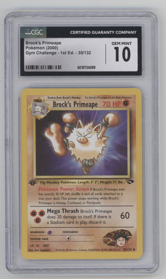 Brock's Primeape Pokemon Gym Challenge 1st Edition #35 CGC 10