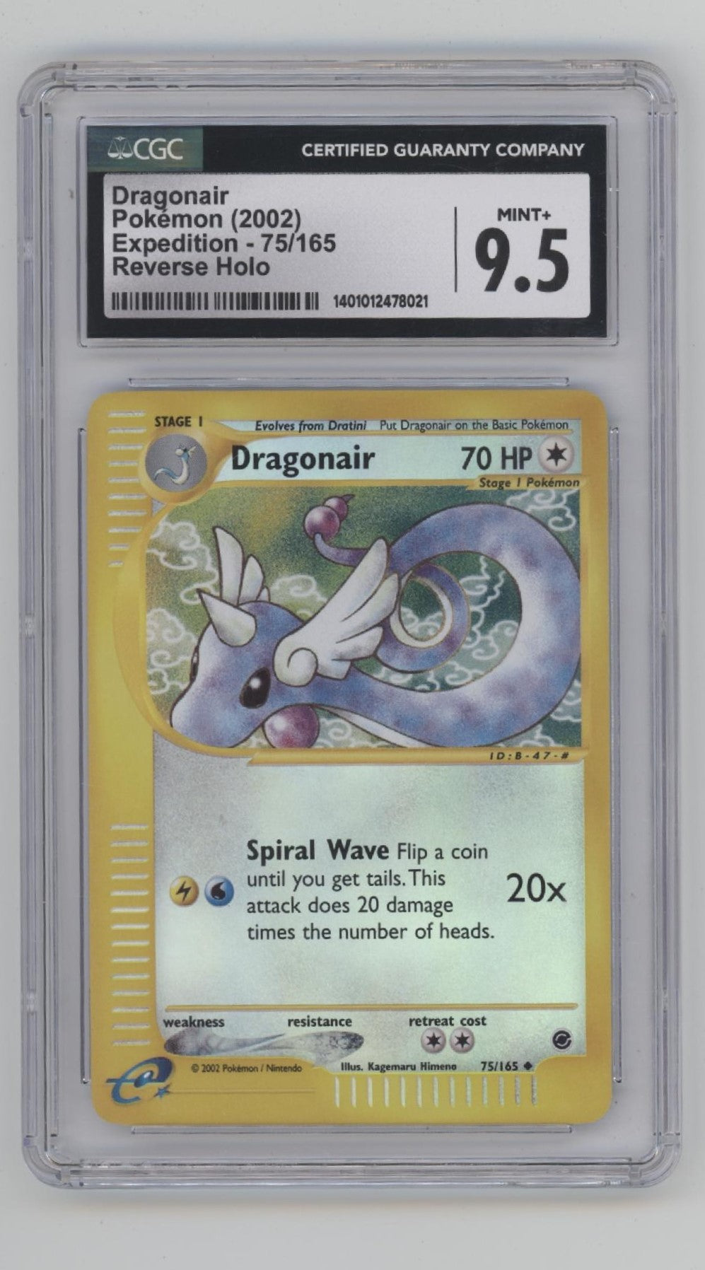 Dragonair Pokemon Expedition Reverse Holo #75 CGC 9.5
