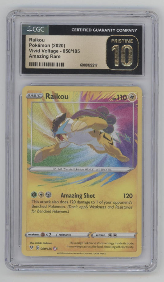 Raikou Pokemon Vivid Voltage Amazing Rare #050 CGC 10 Pristine