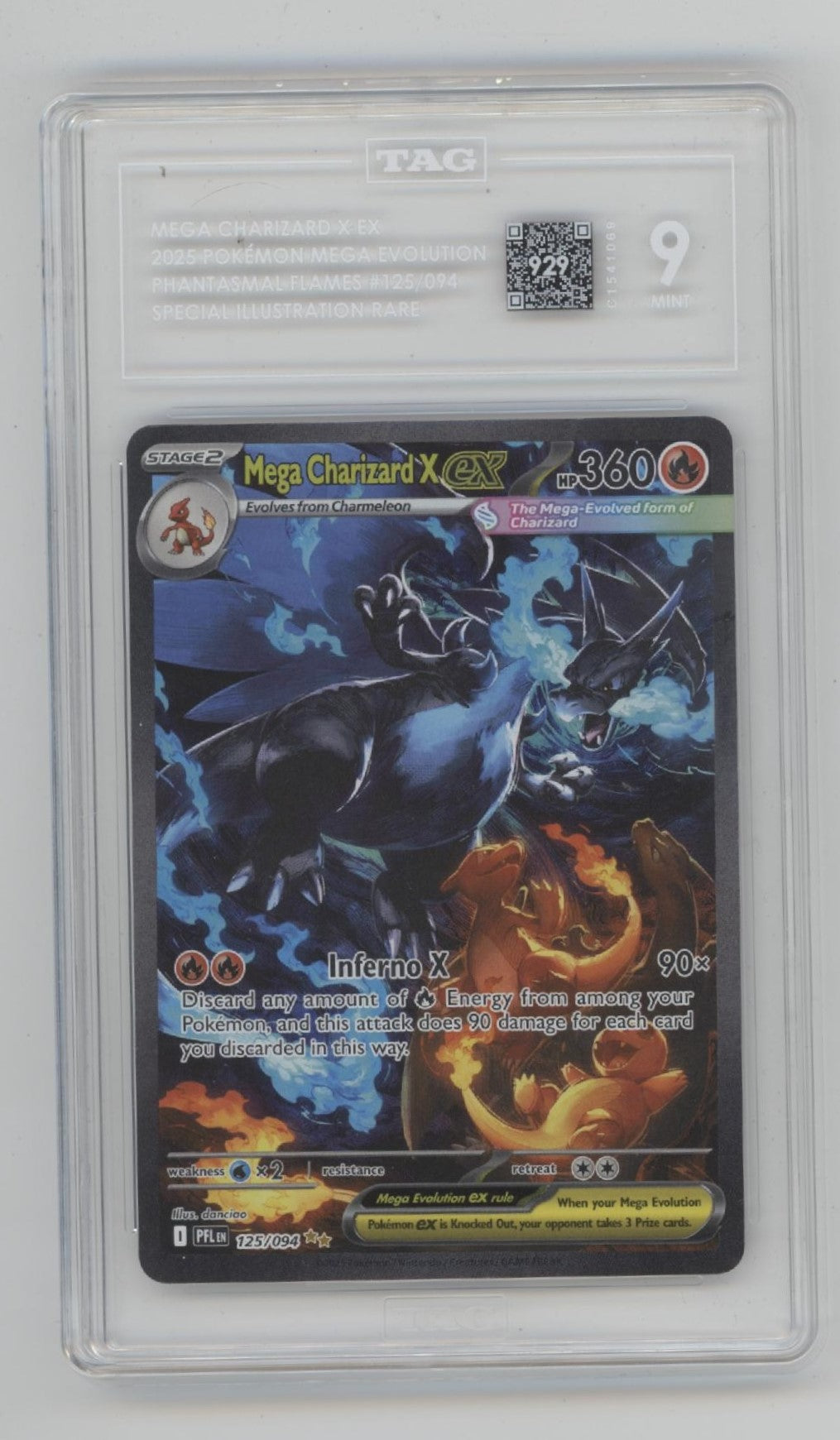 Mega Charizard X ex Pokemon Phantasmal Flames Special Illustration Rare TAG 10