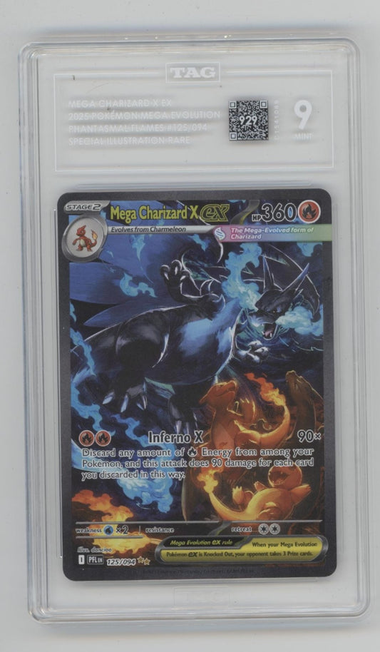 Mega Charizard X ex Pokemon Phantasmal Flames Special Illustration Rare TAG 10