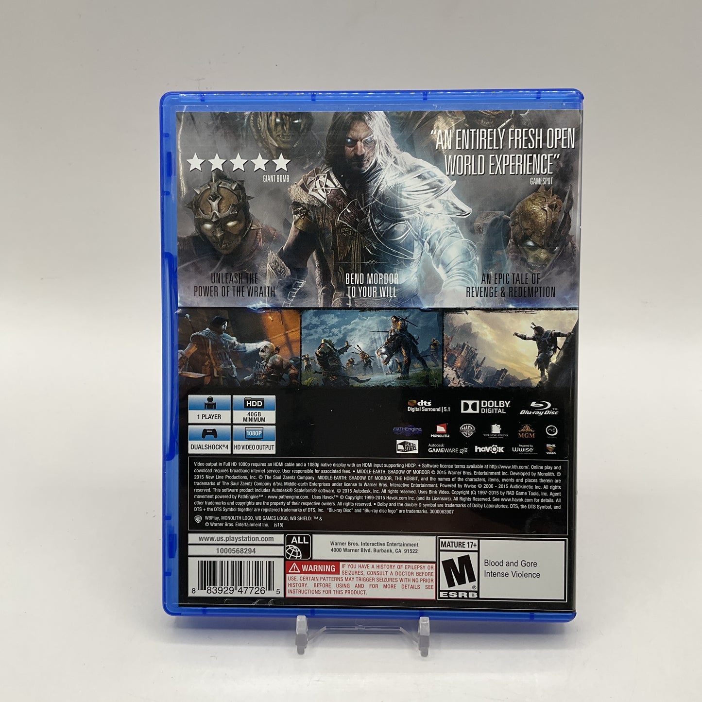 Middle Earth: Shadow of Mordor [Game of the Year] Playstation 4 Used
