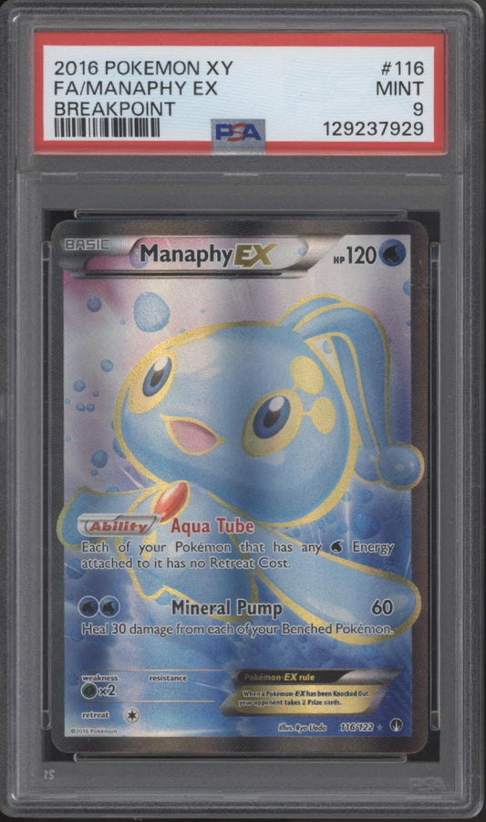 Manaphy ex Pokemon Breakpoint Full Art #116 PSA 9
