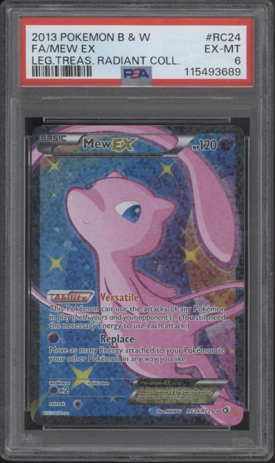 Mew ex Pokemon Legendary Treasures Radiant Collection Full Art #RC24 PSA 6