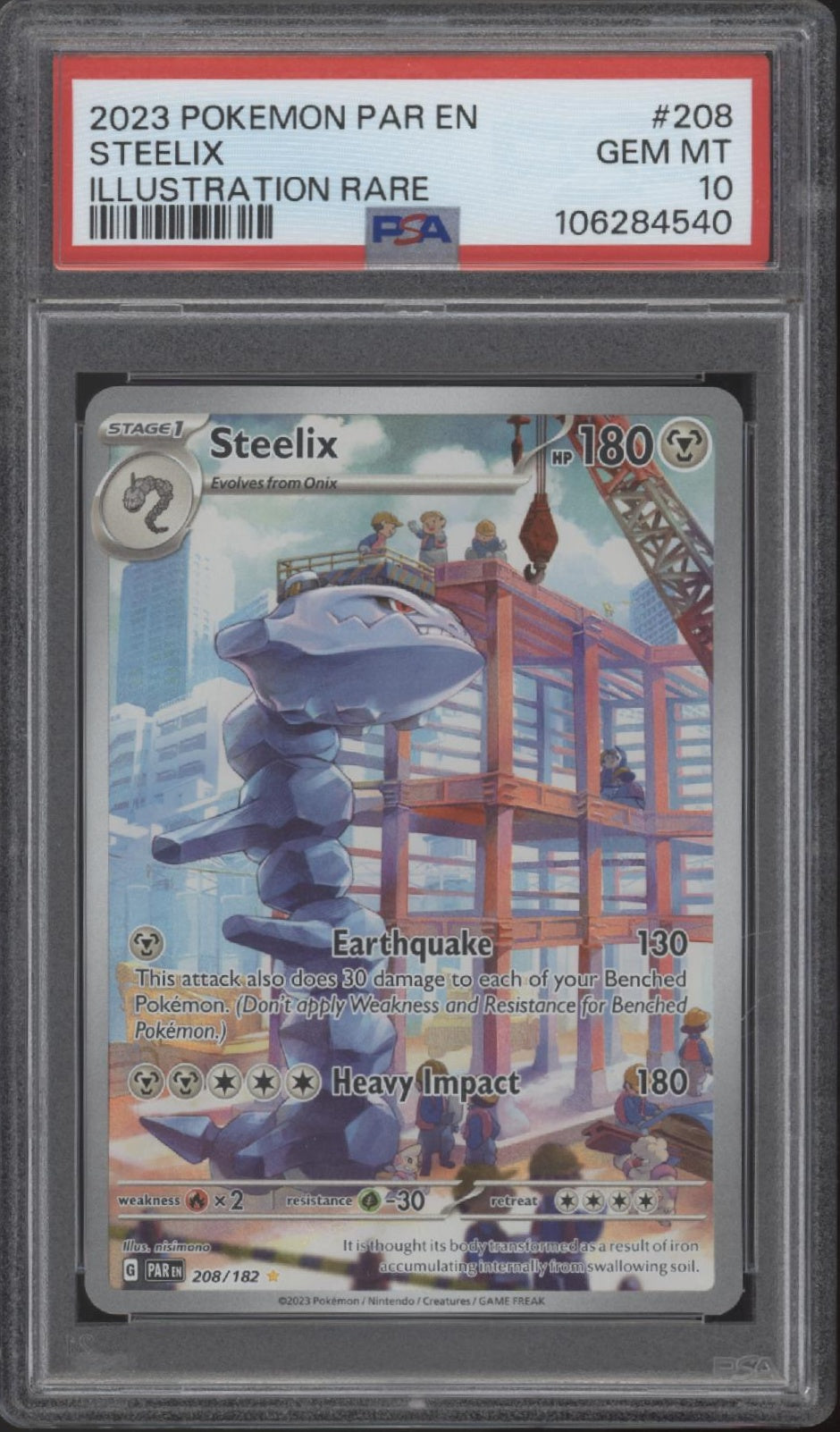 Steelix Pokemon Paradox Rift Illustration Rare #208 PSA 10