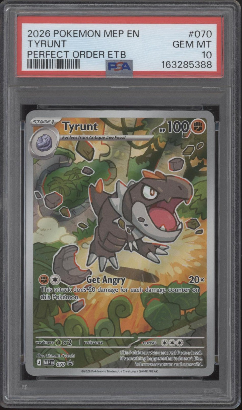 Tyrunt Pokemon Perfect Order Elite Trainer Box #070 PSA 10