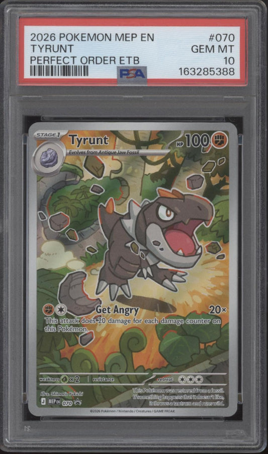 Tyrunt Pokemon Perfect Order Elite Trainer Box #070 PSA 10