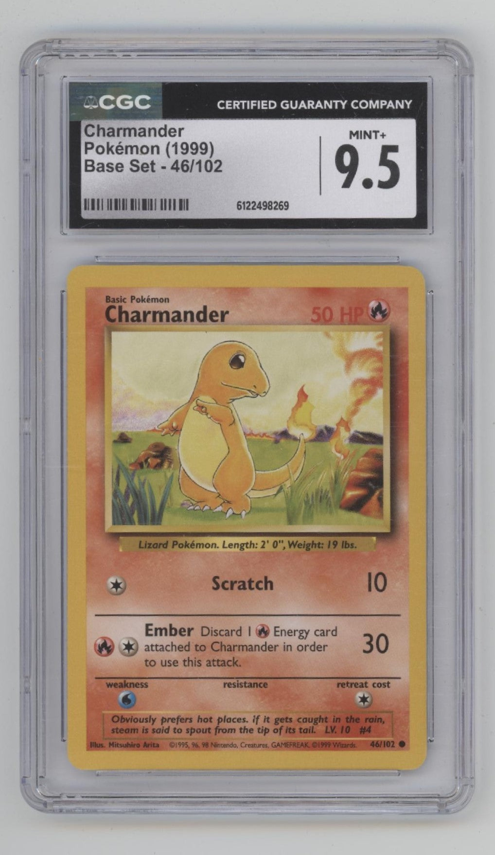 Charmander Pokemon Base Set #46 CGC 9.5