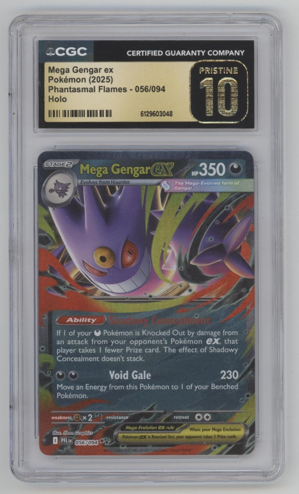 Mega Gengar ex Pokemon Phantasmal Flames Holo #056 CGC 10 Pristine #2