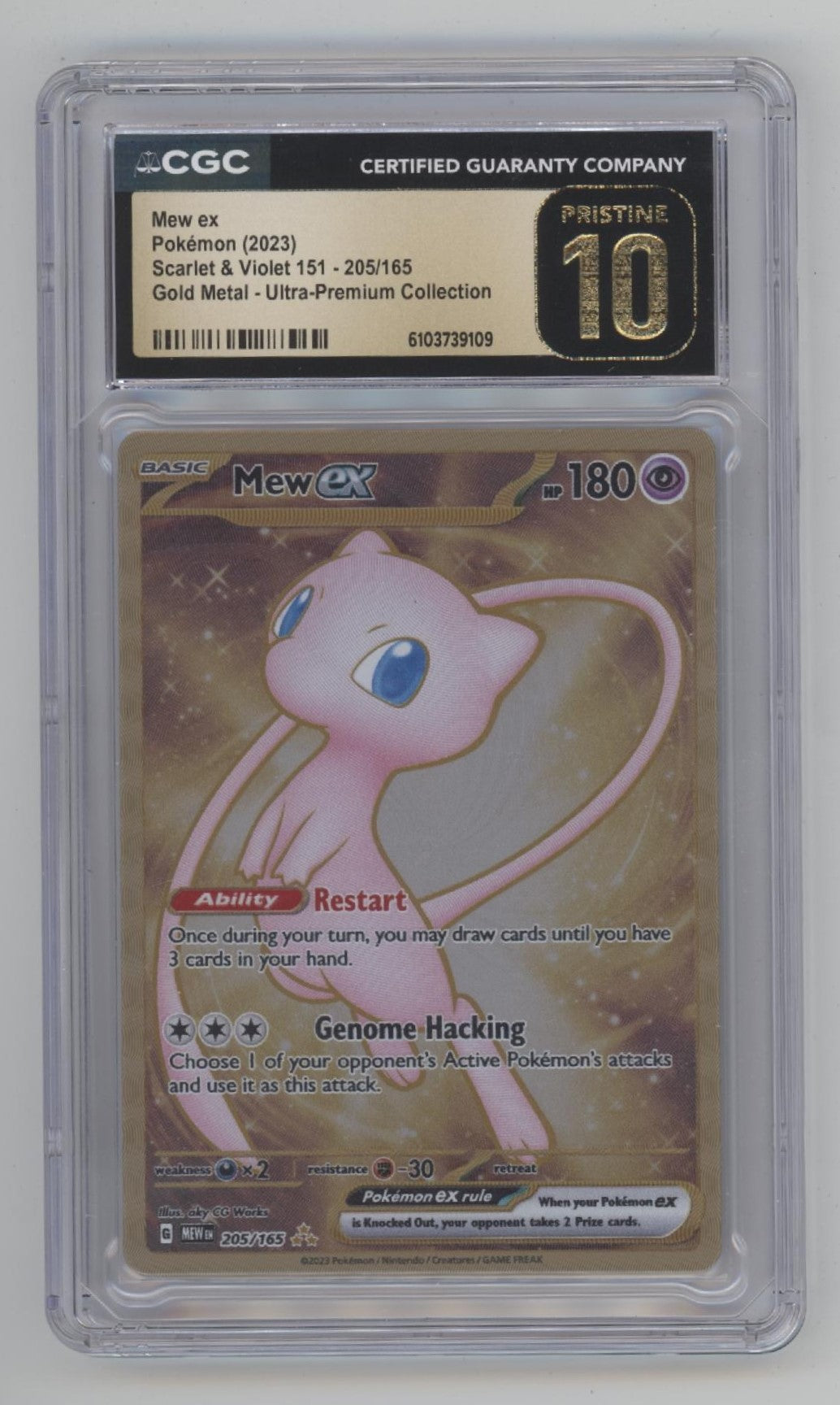 Mew ex Pokemon 151 Ultra Premium Collection Gold Metal #205 CGC 10 Pristine