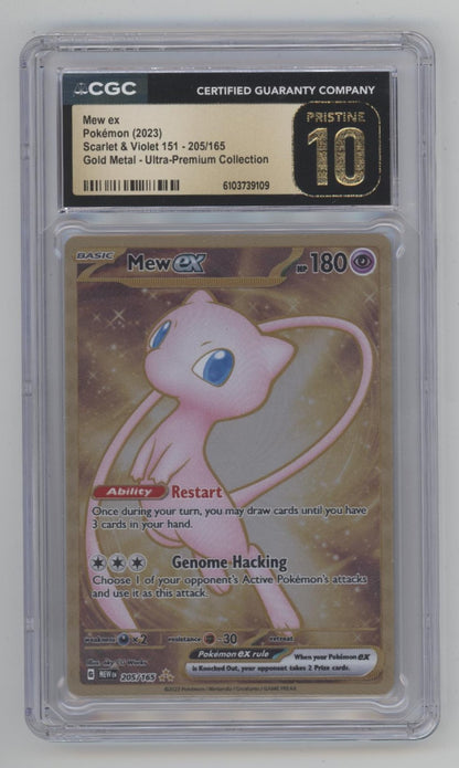Mew ex Pokemon 151 Ultra Premium Collection Gold Metal #205 CGC 10 Pristine