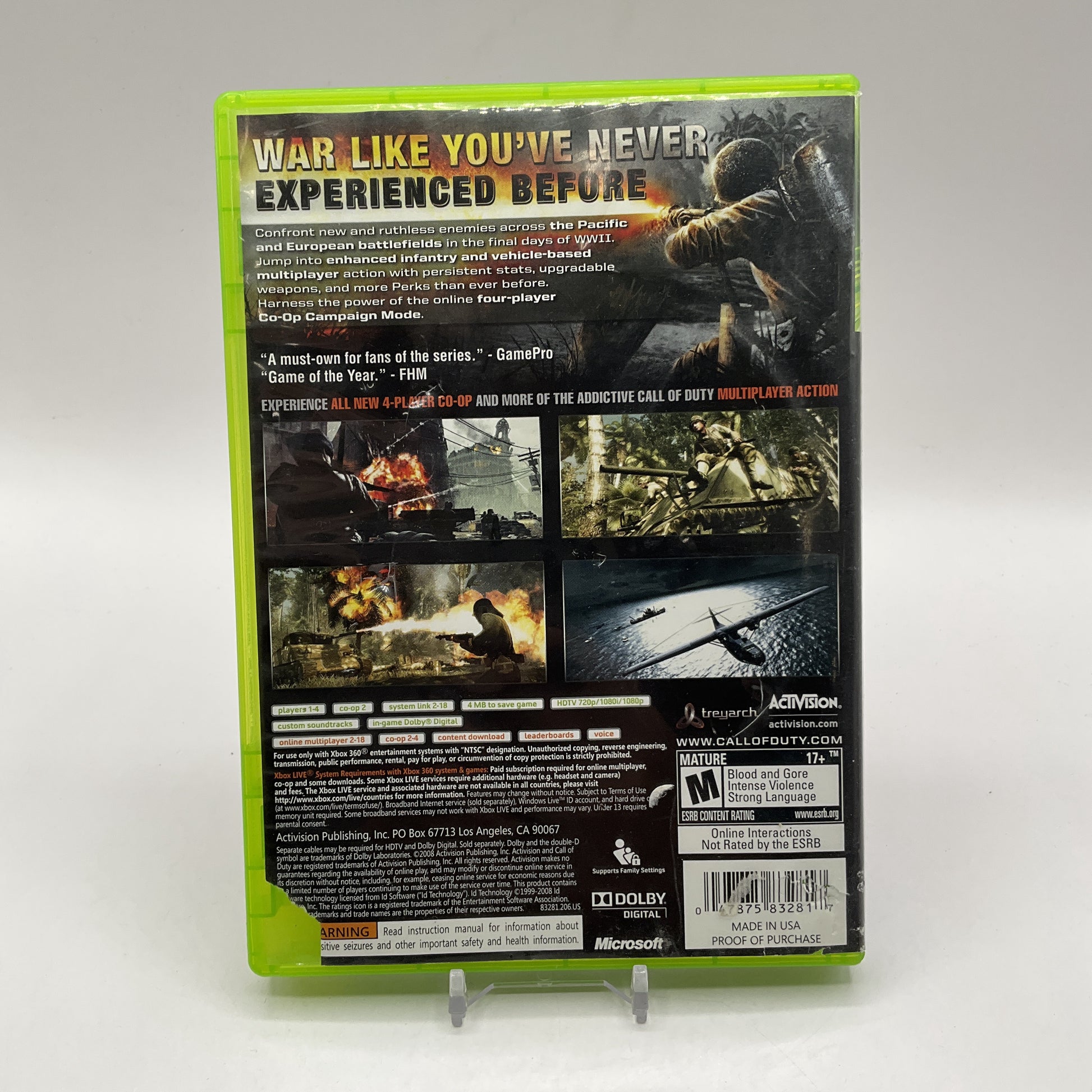 Call of Duty World at War Xbox 360 Used