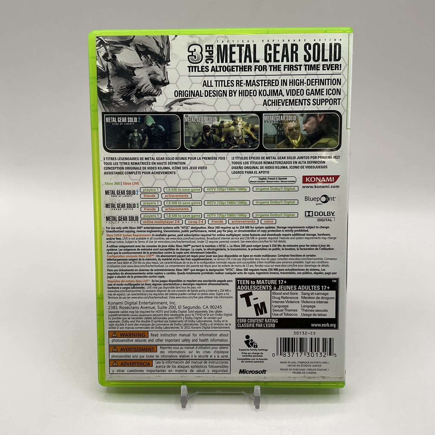 Metal Gear Solid HD Collection Xbox 360 Used