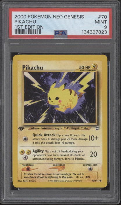 Pikachu Pokemon Neo Genesis 1st Edition #70 PSA 9