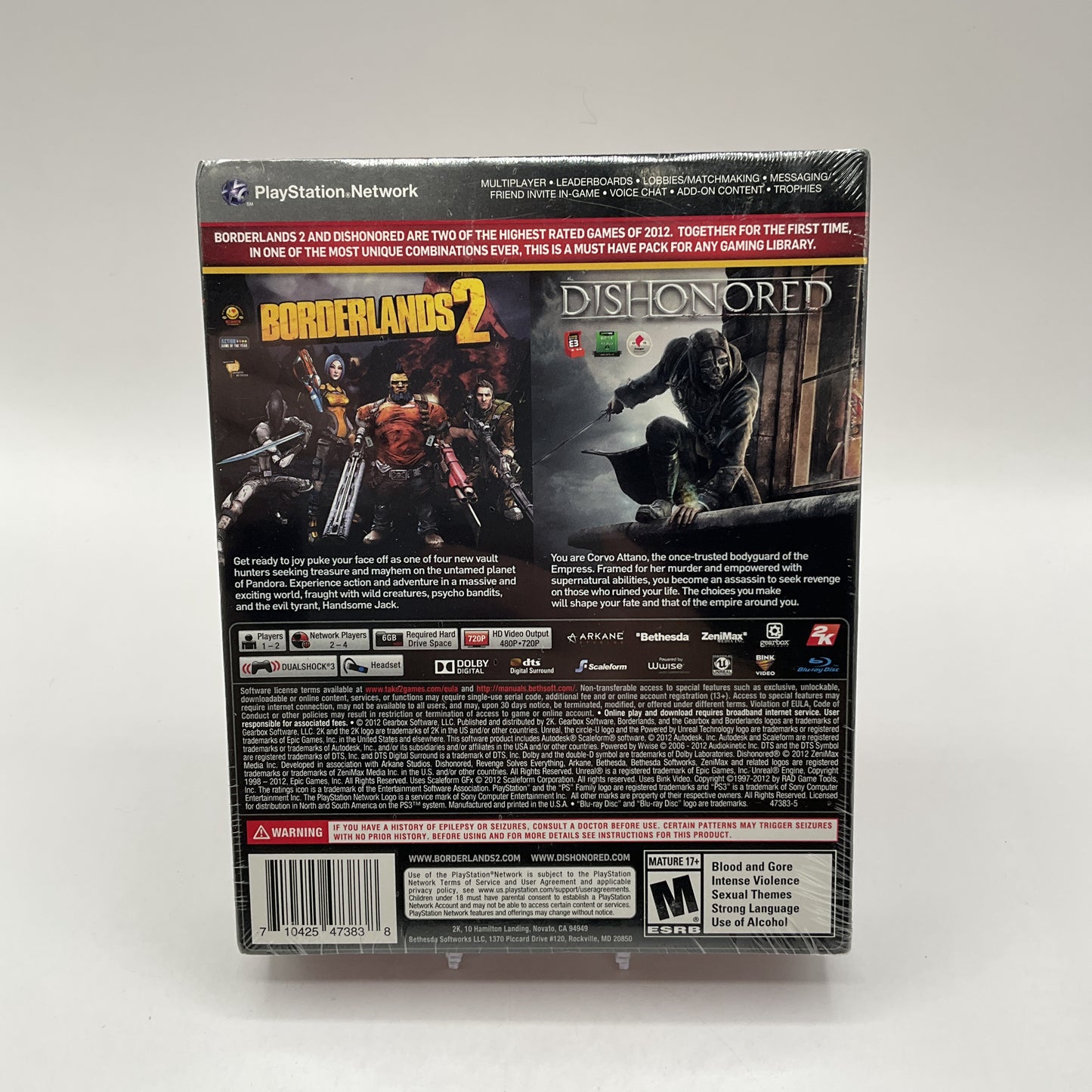 Borderlands 2 & Dishonored Bundle Playstation 3 Sealed