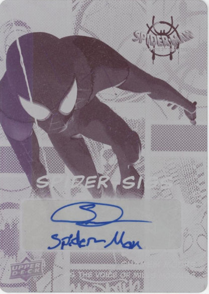 Shamelk Moore 2022 Upper Deck Marvel Spider-Man Magenta Printing Plate Auto 1/1