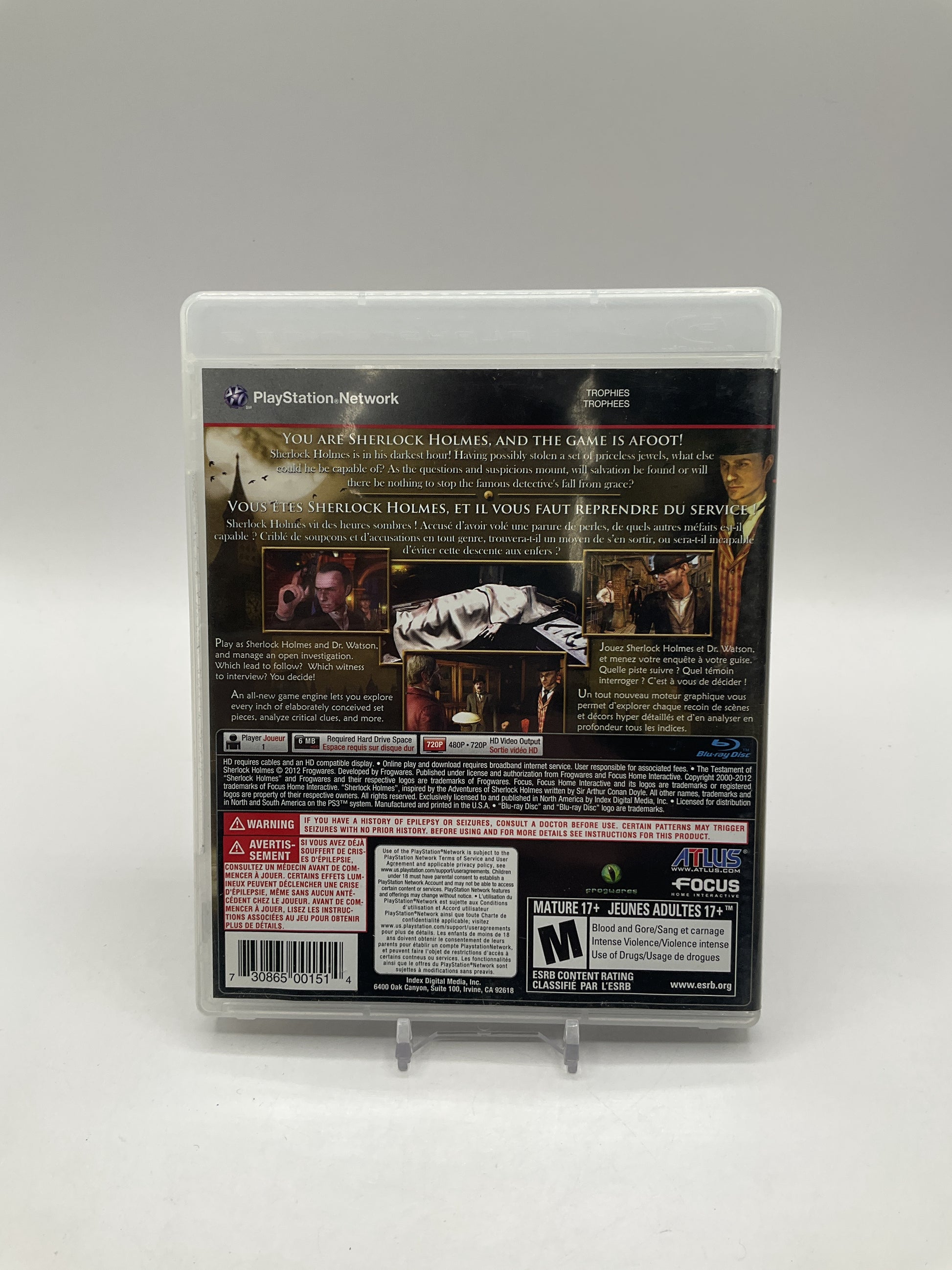 The Testament Of Sherlock Holmes Playstation 3 Used