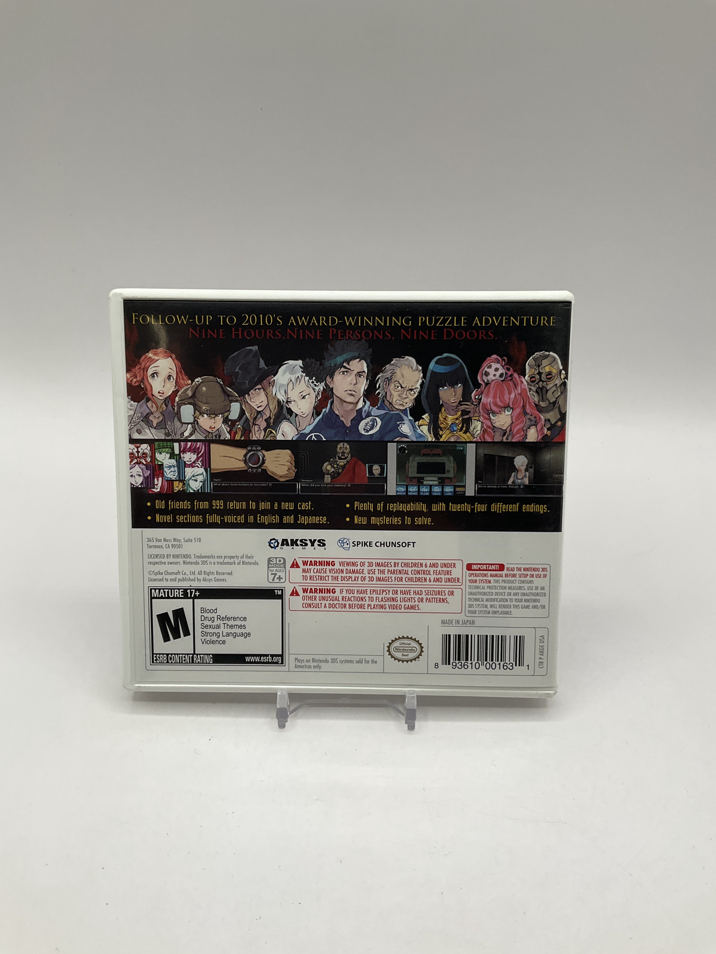 Zero Escape: Virtues Last Reward Nintendo 3DS Used、Collector Store LLC - VG、kayou