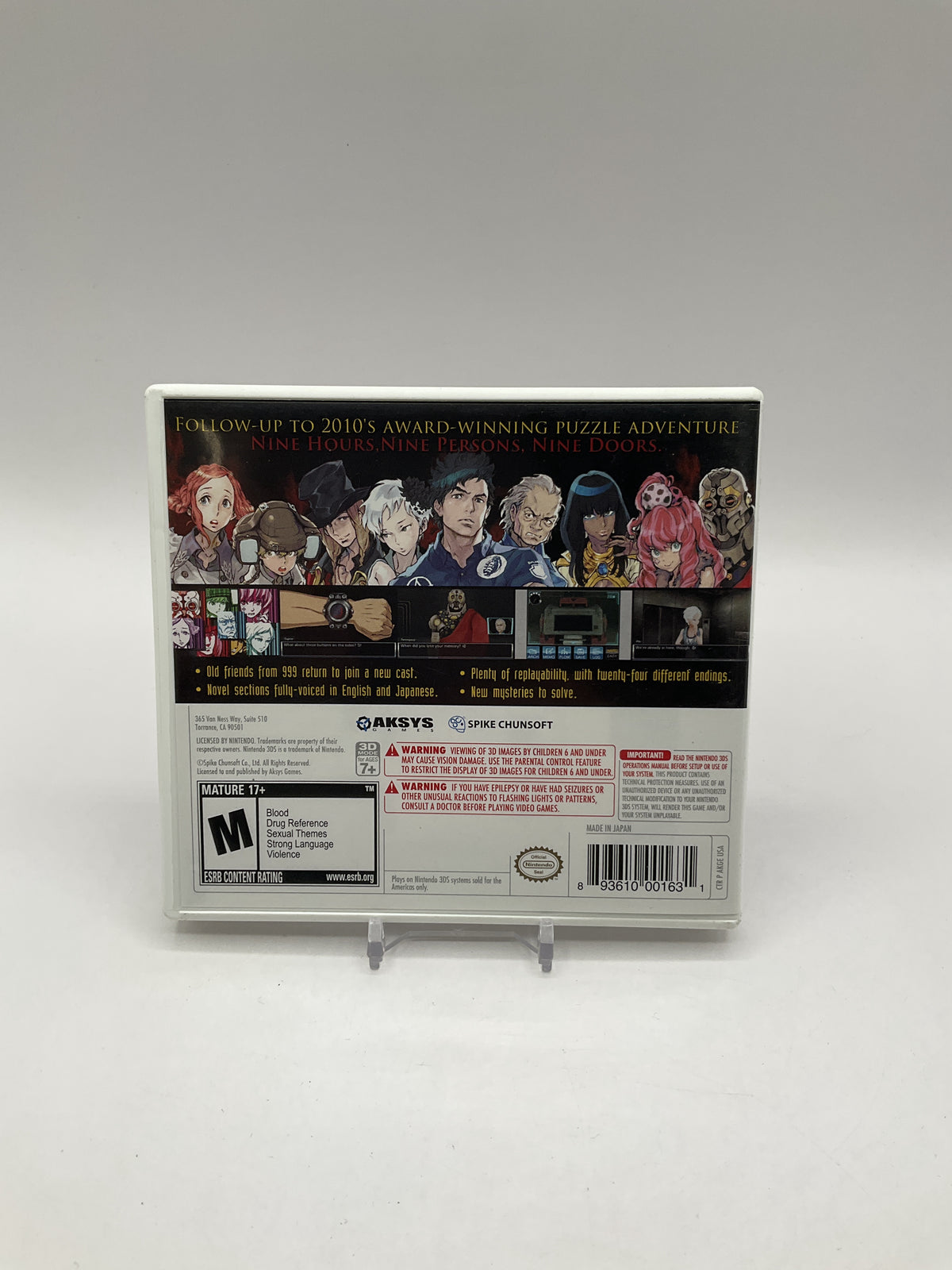 Zero Escape: Virtues Last Reward Nintendo 3DS Used