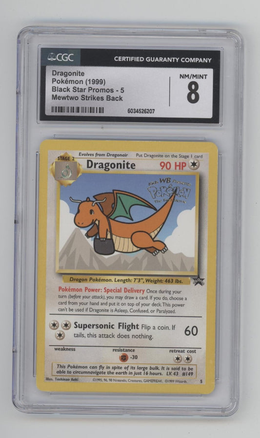 Dragonite Pokemon Mewtwo Strikes Back Black Star Promo #5 CGC 8