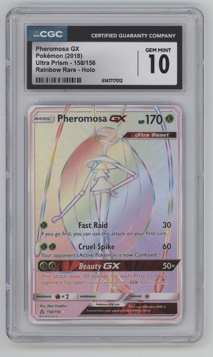 Pheromosa GX Pokemon Ultra Prizm Rainbow Rare Holo #158 CGC 10