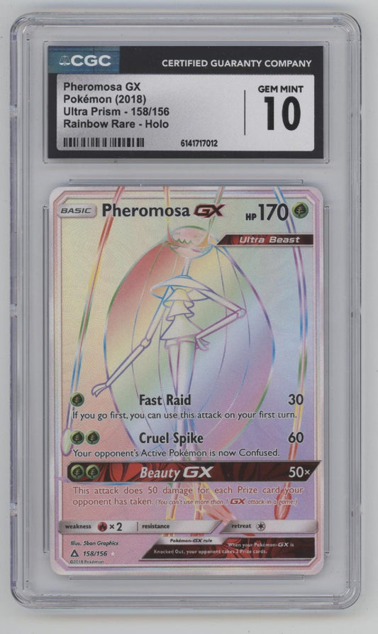 Pheromosa GX Pokemon Ultra Prizm Rainbow Rare Holo #158 CGC 10