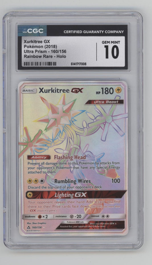 Xurkitree GX Pokemon Ultra Prism Rainbow Rare Holo #160 CGC 10