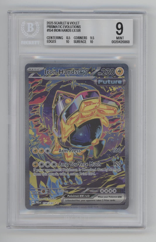 Iron Hands ex Pokemon Prismatic Evolutions #154 Beckett 9