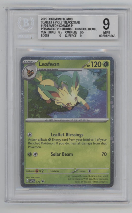 Leafeon Pokemon Prismatic Evolutions Tech Sticker Collection Promo Beckett 9