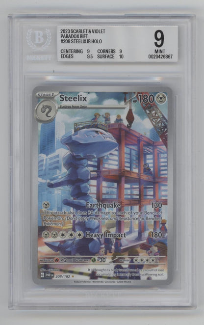 Steelix Pokemon Paradox Rift Holo #208 Beckett 9