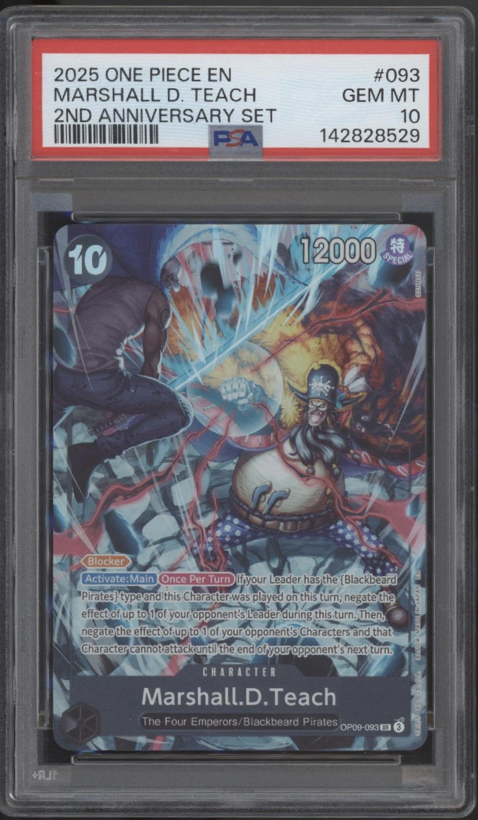 Marshall D Teach One Piece Card Game 2nd Anniversary Set #093 PSA 10