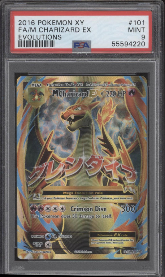 M Charizard ex Pokemon Evolutions Full Art #101 PSA 9