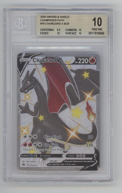 Charizard V Pokemon Champion's Path #79 Beckett 10 Pristine #2