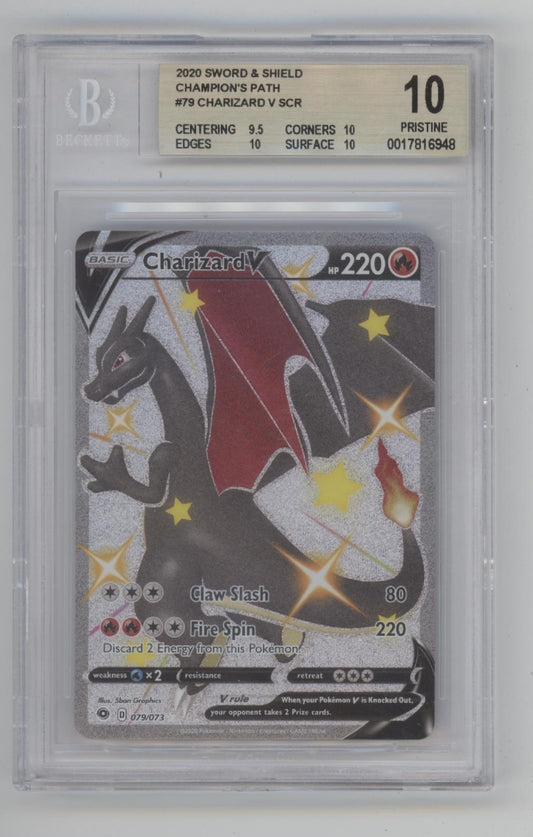 Charizard V Pokemon Champion's Path #79 Beckett 10 Pristine #2