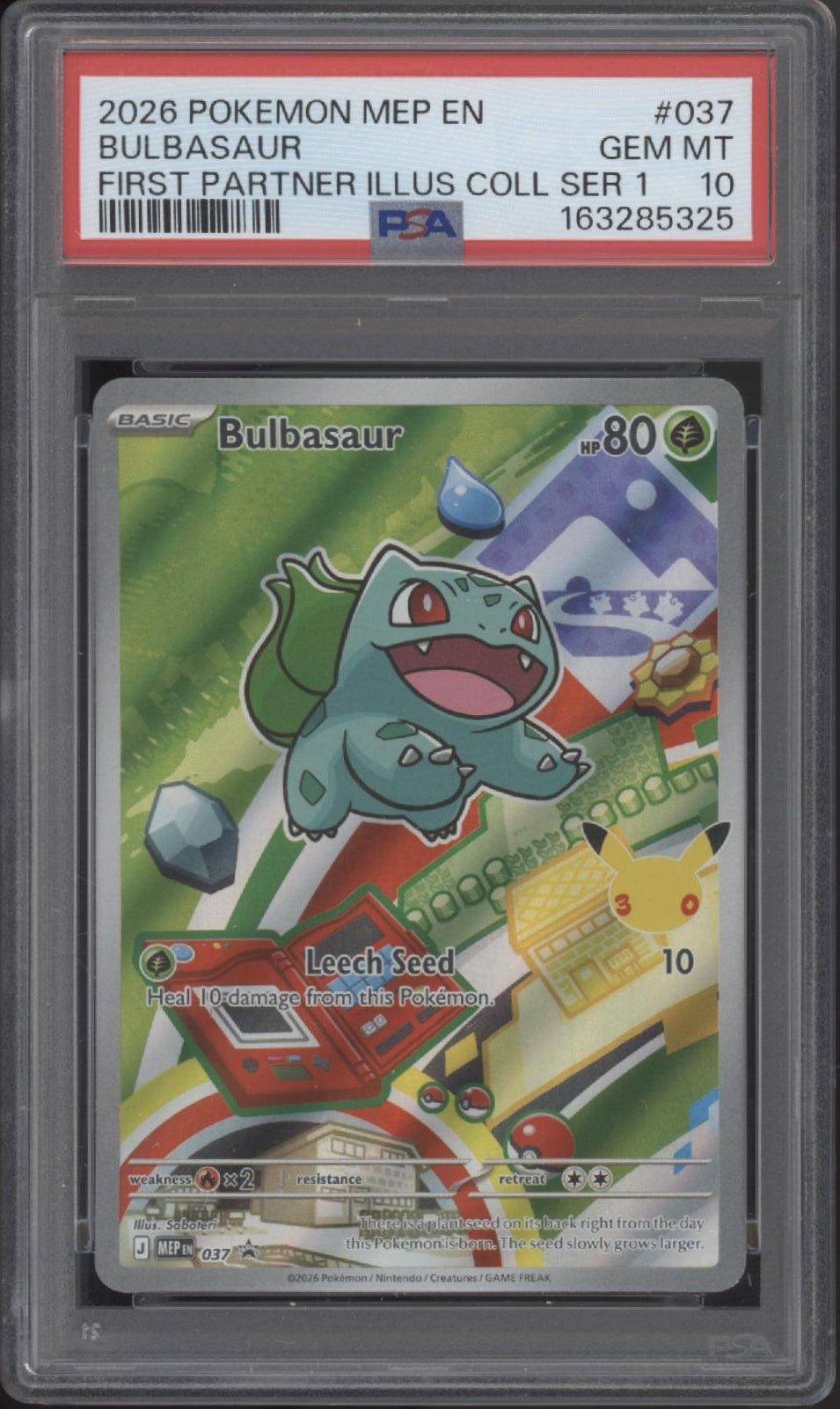 Kanto Starters Pokemon First Partner Series 1 Sequential Set PSA 10