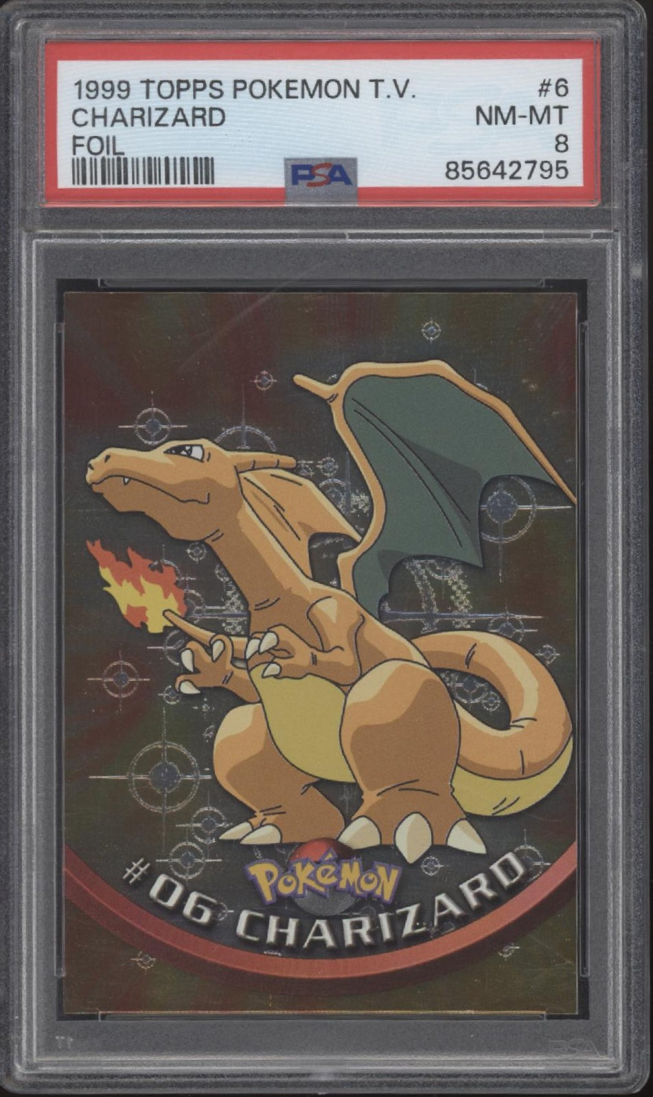 Charizard Topps Pokemon TV Foil #6 PSA 8
