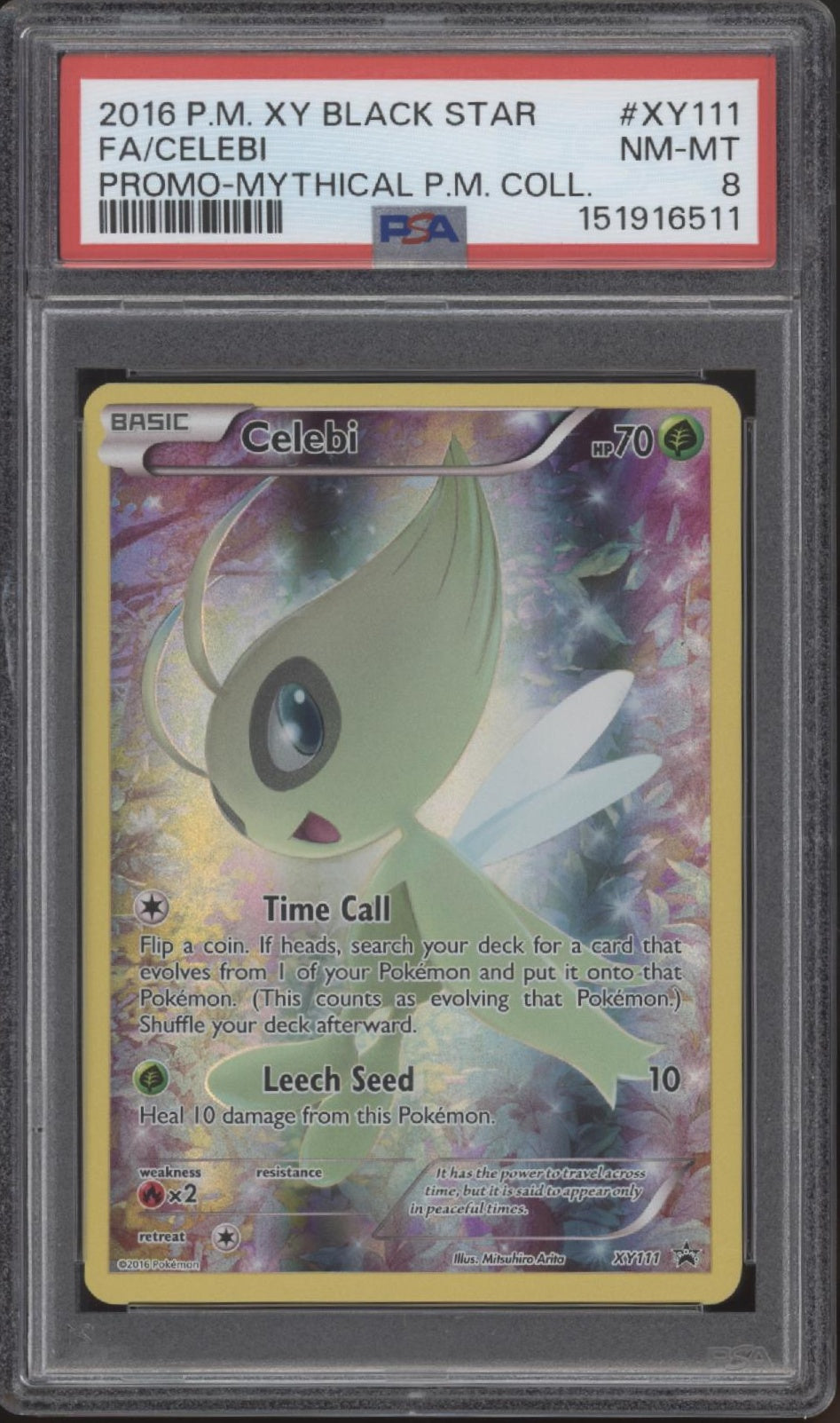 Celebi Pokemon Mythical Premium Collection Full Art #XY111 PSA 8