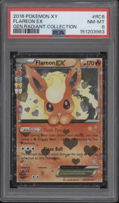 Flareon ex Pokemon Generations Radiant Collection #RC PSA 8